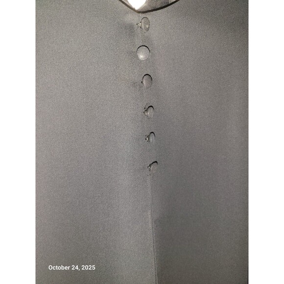 Positive Attitude Petite Black Shift Dress Layered S/S Keyhole Women's Sz 20 - Picture 3 of 8